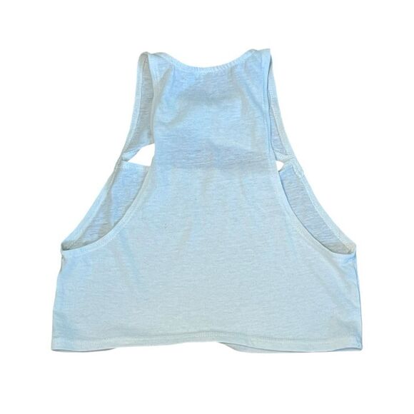 Project Social T Cropped Keyhole Tank Top White Lightweight Knit Sleeveless S - Picture 2 of 3